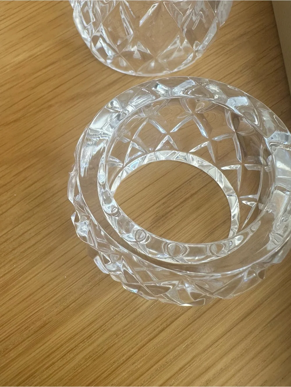 Clear Crystal Napkin Rings - Set of 4